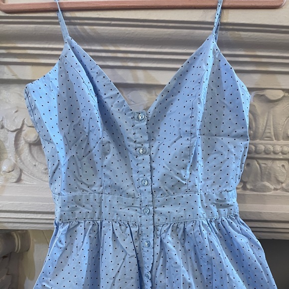 Pastel blue coquette style summer dress | polka dot - Picture 2 of 5